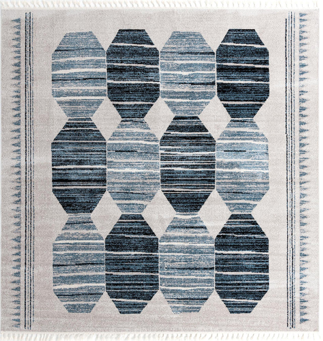 Blue 12' x 12' Aramis Square Area Rug Polypropylene With Cotton Backing Easy Clean Living Room Bedroom Dining Office Carpet for Sale at Rug Engine