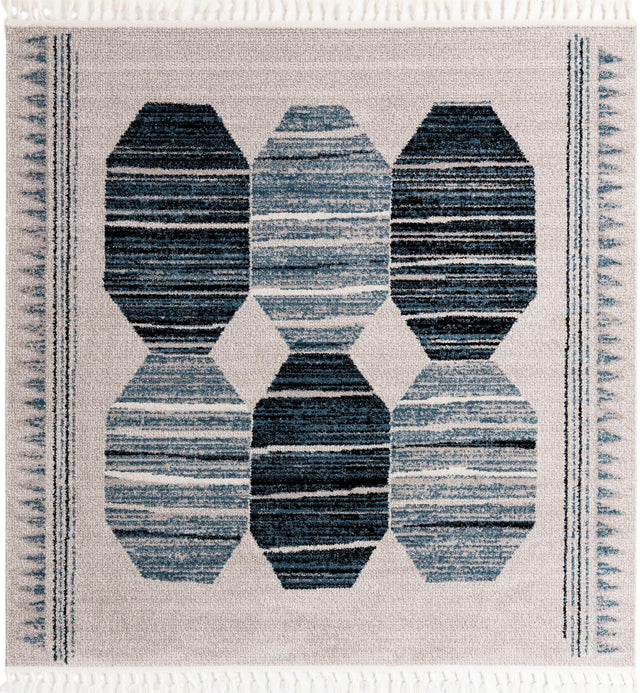 Blue 7' 10 x 7' 10 Aramis Square Area Rug Polypropylene With Cotton Backing Easy Clean Living Room Bedroom Dining Office Carpet for Sale at Rug Engine