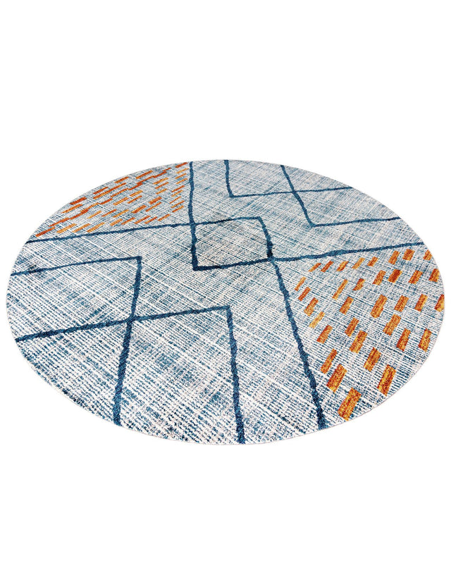 Blue 10' x 10' Aramis Round Area Rug Polypropylene With Cotton Backing Easy Clean Living Room Bedroom Dining Office Carpet for Sale at Rug Engine