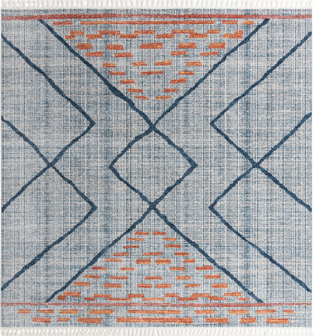 Blue 12' x 12' Aramis Square Area Rug Polypropylene With Cotton Backing Easy Clean Living Room Bedroom Dining Office Carpet for Sale at Rug Engine