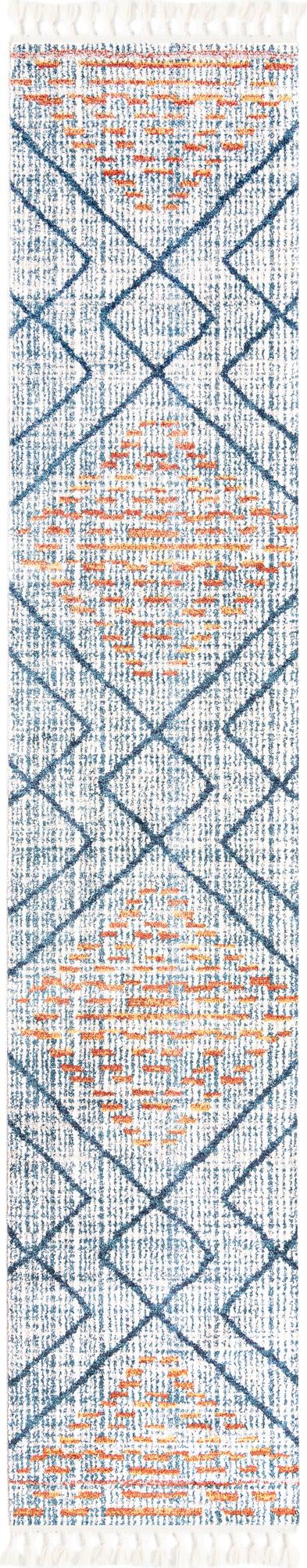 Blue 2' 7 x 13' Aramis Runner Area Rug Polypropylene With Cotton Backing Easy Clean Living Room Bedroom Dining Office Carpet for Sale at Rug Engine