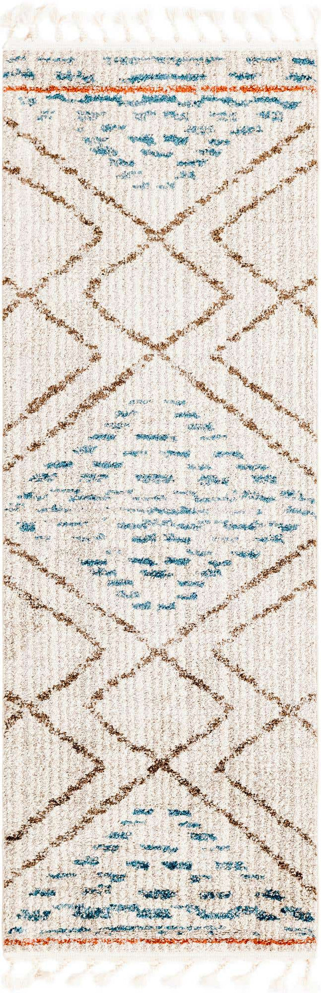 Ivory 2' x 6' Aramis Runner Area Rug Polypropylene With Cotton Backing Easy Clean Living Room Bedroom Dining Office Carpet for Sale at Rug Engine