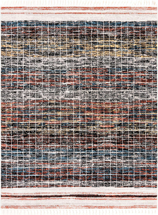 Multicolor 7' 10 x 10' Aramis Rectangle Area Rug Polypropylene With Cotton Backing Easy Clean Living Room Bedroom Dining Office Carpet for Sale at Rug Engine