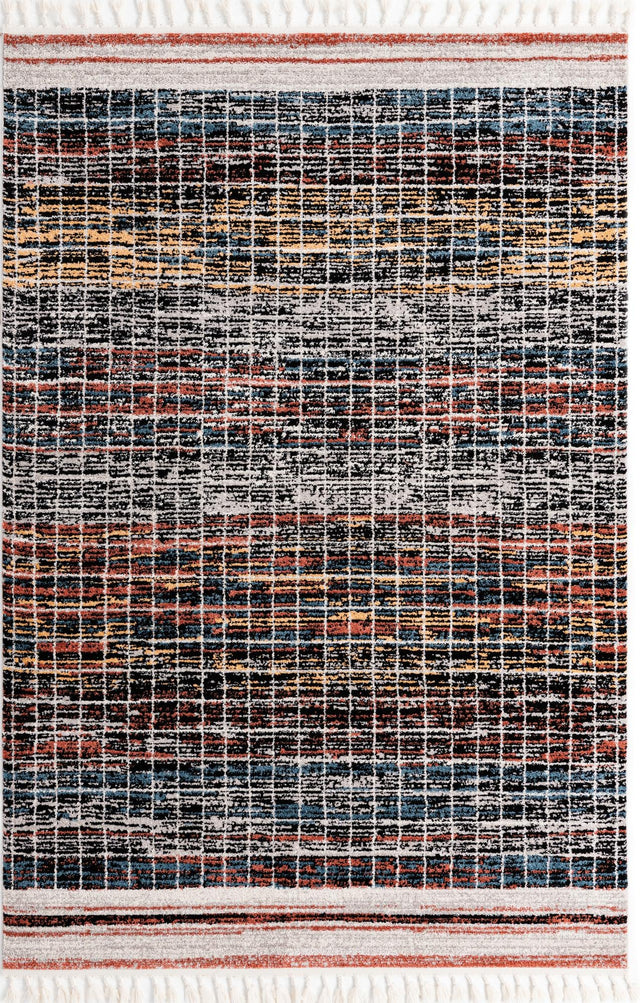 Multicolor 6' x 9' Aramis Rectangle Area Rug Polypropylene With Cotton Backing Easy Clean Living Room Bedroom Dining Office Carpet for Sale at Rug Engine