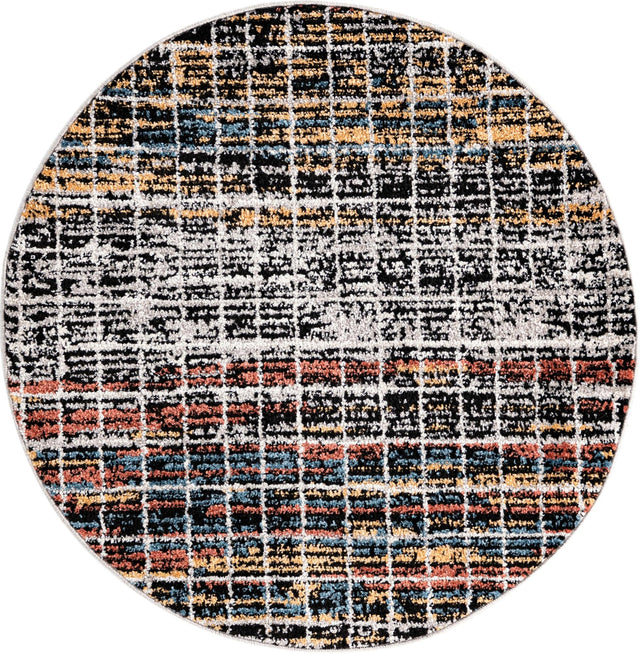 Multicolor 3' 3 x 3' 3 Aramis Round Area Rug Polypropylene With Cotton Backing Easy Clean Living Room Bedroom Dining Office Carpet for Sale at Rug Engine