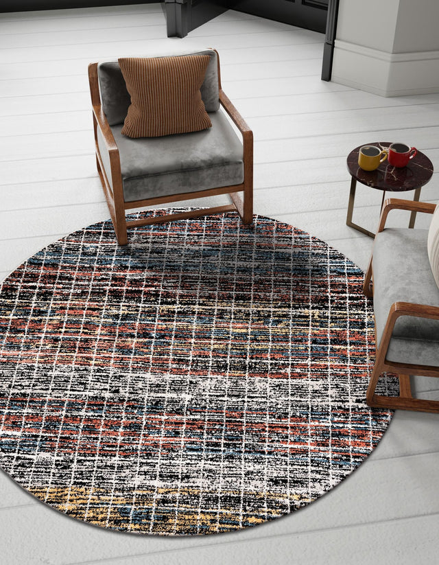 Multicolor 3' 3 x 3' 3 Aramis Round Area Rug Polypropylene With Cotton Backing Easy Clean Living Room Bedroom Dining Office Carpet for Sale at Rug Engine