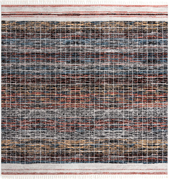 Multicolor 12' x 12' Aramis Square Area Rug Polypropylene With Cotton Backing Easy Clean Living Room Bedroom Dining Office Carpet for Sale at Rug Engine
