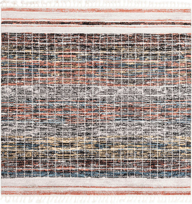Multicolor 7' 10 x 7' 10 Aramis Square Area Rug Polypropylene With Cotton Backing Easy Clean Living Room Bedroom Dining Office Carpet for Sale at Rug Engine