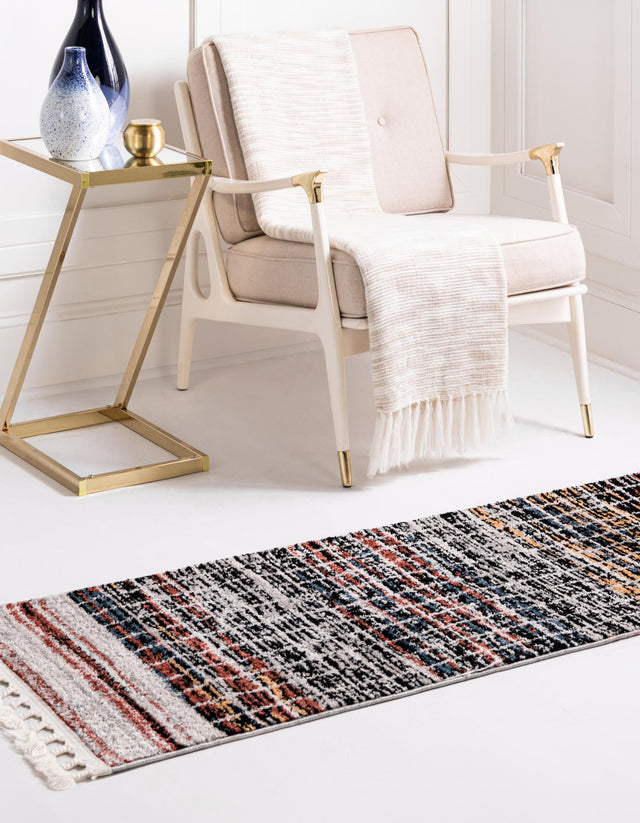 Multicolor 2' x 8' Aramis Runner Area Rug Polypropylene With Cotton Backing Easy Clean Living Room Bedroom Dining Office Carpet for Sale at Rug Engine