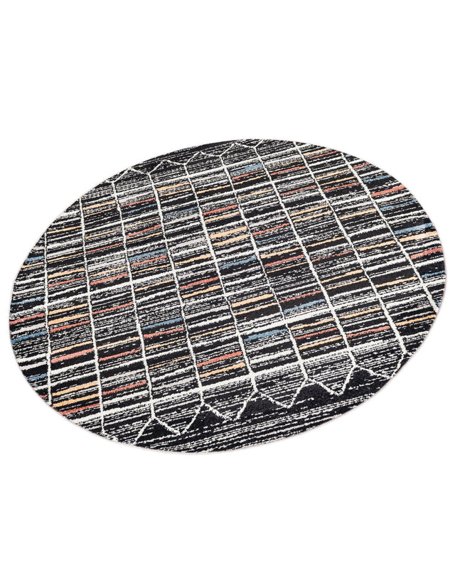 Multicolor 5' 3 x 5' 3 Aramis Round Area Rug Polypropylene With Cotton Backing Easy Clean Living Room Bedroom Dining Office Carpet for Sale at Rug Engine