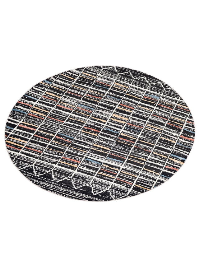 Multicolor 5' 3 x 5' 3 Aramis Round Area Rug Polypropylene With Cotton Backing Easy Clean Living Room Bedroom Dining Office Carpet for Sale at Rug Engine