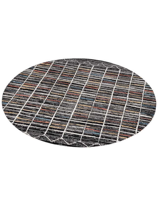 Multicolor 7' x 7' Aramis Round Area Rug Polypropylene With Cotton Backing Easy Clean Living Room Bedroom Dining Office Carpet for Sale at Rug Engine
