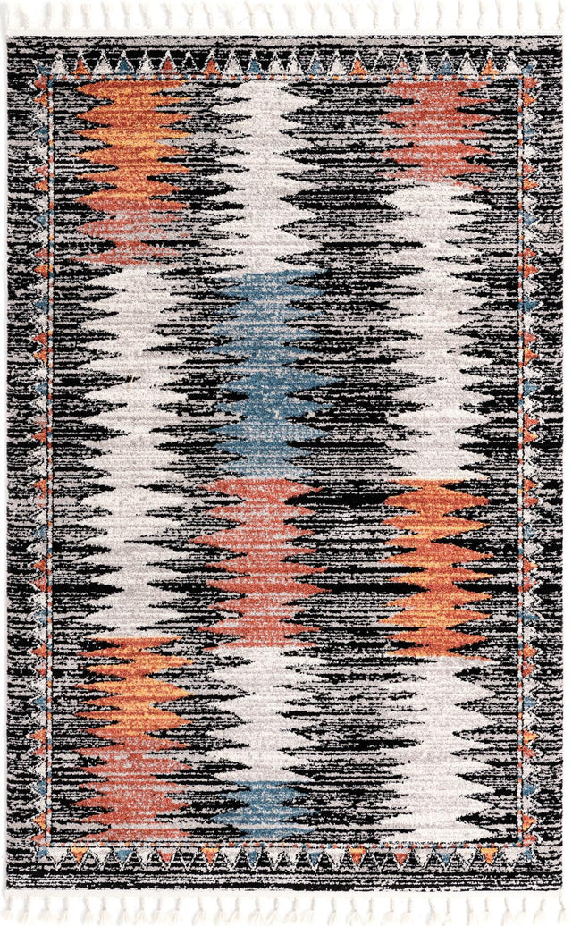 Multicolor 5' 3 x 8' Aramis Rectangle Area Rug Polypropylene With Cotton Backing Easy Clean Living Room Bedroom Dining Office Carpet for Sale at Rug Engine