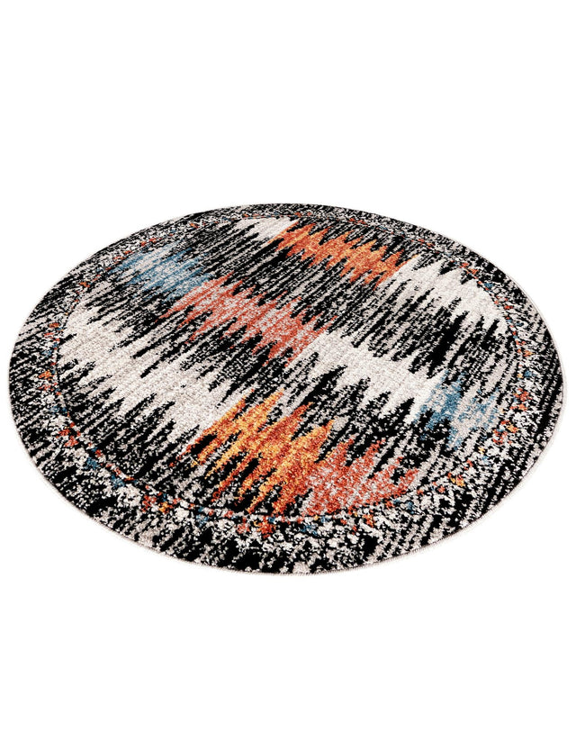 Multicolor 3' 3 x 3' 3 Aramis Round Area Rug Polypropylene With Cotton Backing Easy Clean Living Room Bedroom Dining Office Carpet for Sale at Rug Engine