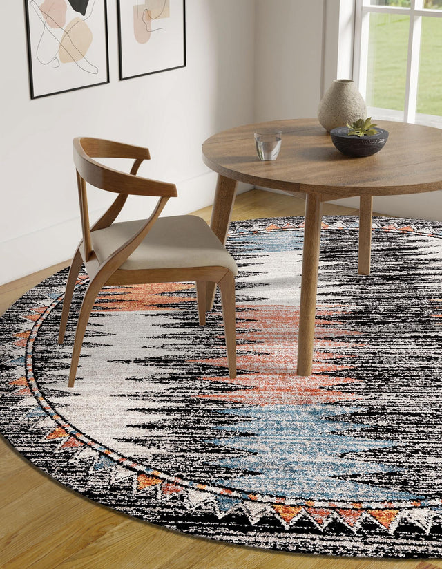 Multicolor 5' 3 x 5' 3 Aramis Round Area Rug Polypropylene With Cotton Backing Easy Clean Living Room Bedroom Dining Office Carpet for Sale at Rug Engine