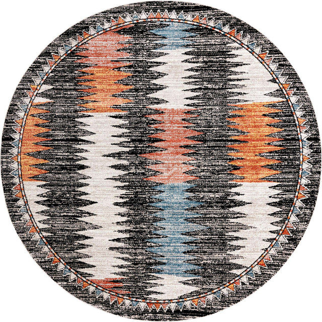 Multicolor 10' x 10' Aramis Round Area Rug Polypropylene With Cotton Backing Easy Clean Living Room Bedroom Dining Office Carpet for Sale at Rug Engine
