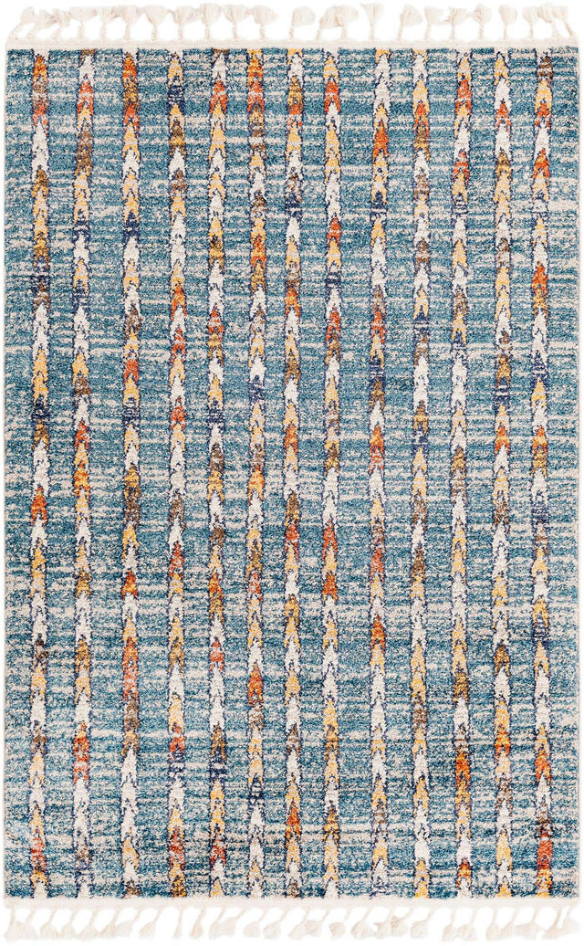 Blue 4' x 6' Aramis Rectangle Area Rug Polypropylene With Cotton Backing Easy Clean Living Room Bedroom Dining Office Carpet for Sale at Rug Engine
