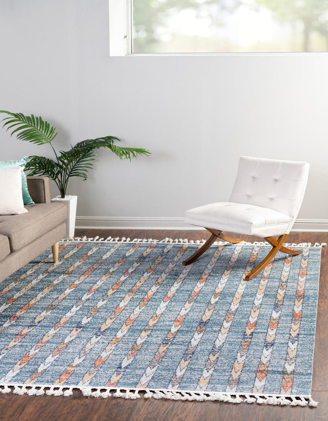 Blue 12' x 12' Aramis Square Area Rug Polypropylene With Cotton Backing Easy Clean Living Room Bedroom Dining Office Carpet for Sale at Rug Engine