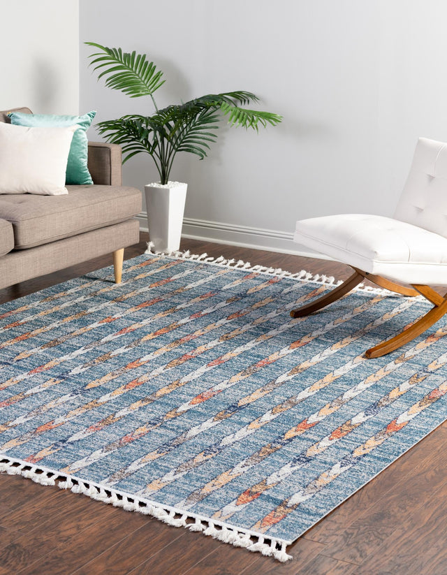 Blue 10' x 10' Aramis Square Area Rug Polypropylene With Cotton Backing Easy Clean Living Room Bedroom Dining Office Carpet for Sale at Rug Engine
