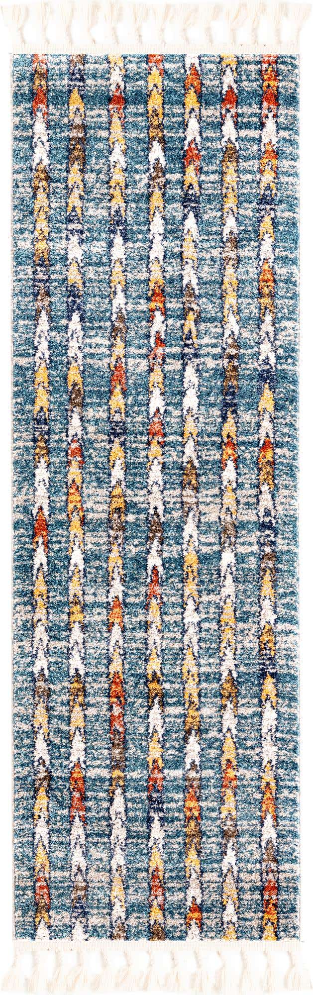 Blue 2' x 6' Aramis Runner Area Rug Polypropylene With Cotton Backing Easy Clean Living Room Bedroom Dining Office Carpet for Sale at Rug Engine