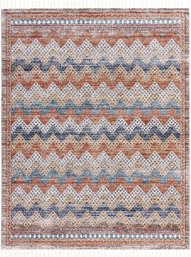 Multicolor 8' x 10' Aramis Rectangle Area Rug Polypropylene With Cotton Backing Easy Clean Living Room Bedroom Dining Office Carpet for Sale at Rug Engine