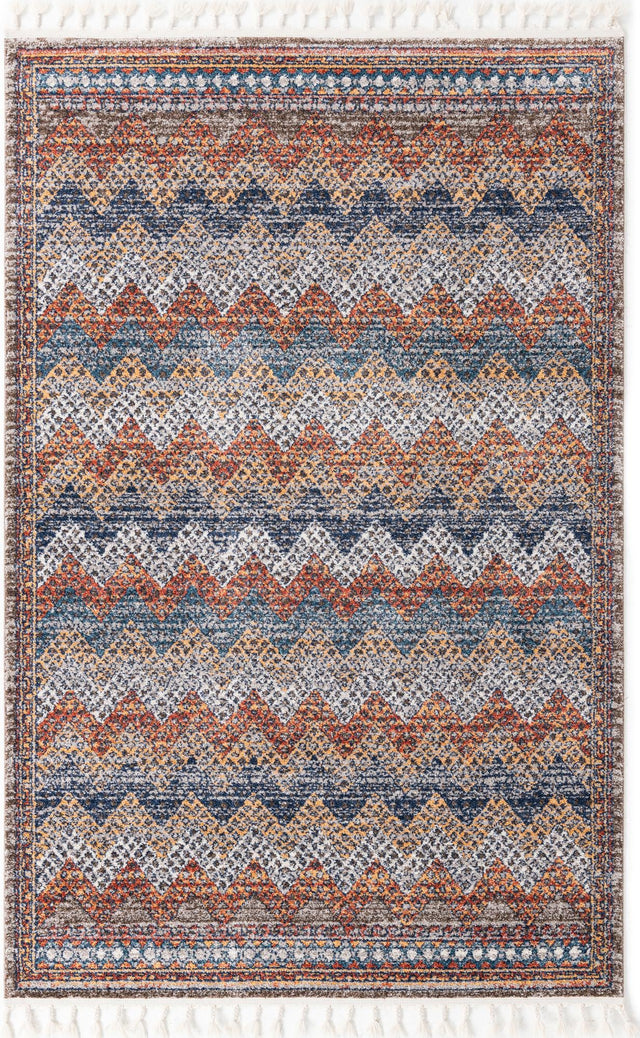 Multicolor 5' 3 x 8' Aramis Rectangle Area Rug Polypropylene With Cotton Backing Easy Clean Living Room Bedroom Dining Office Carpet for Sale at Rug Engine