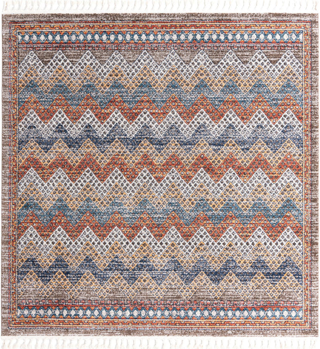 Multicolor 7' 10 x 7' 10 Aramis Square Area Rug Polypropylene With Cotton Backing Easy Clean Living Room Bedroom Dining Office Carpet for Sale at Rug Engine