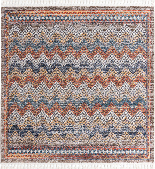 Multicolor 7' 10 x 7' 10 Aramis Square Area Rug Polypropylene With Cotton Backing Easy Clean Living Room Bedroom Dining Office Carpet for Sale at Rug Engine