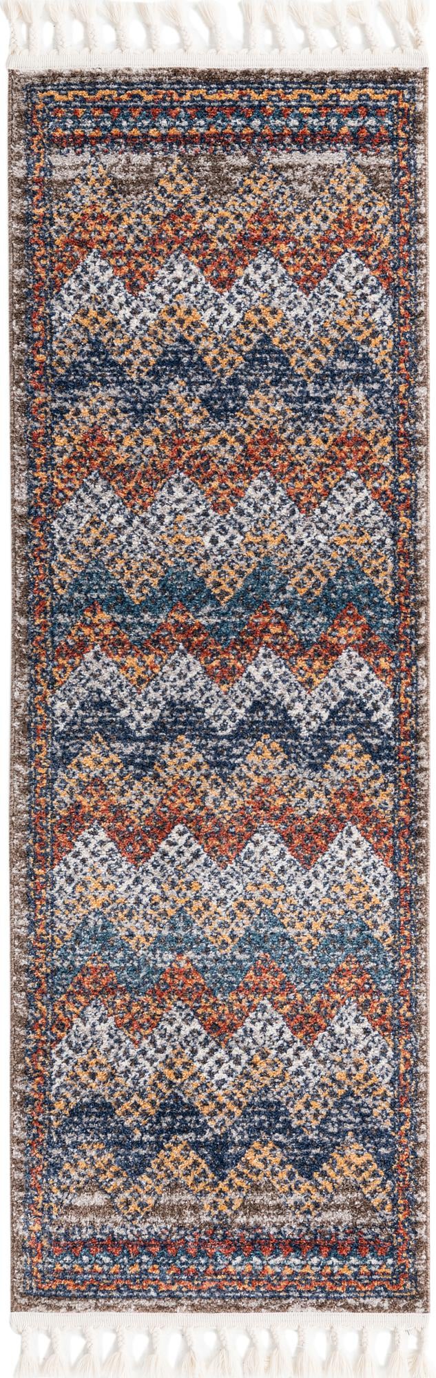 Multicolor 2' x 6' Aramis Runner Area Rug Polypropylene With Cotton Backing Easy Clean Living Room Bedroom Dining Office Carpet for Sale at Rug Engine