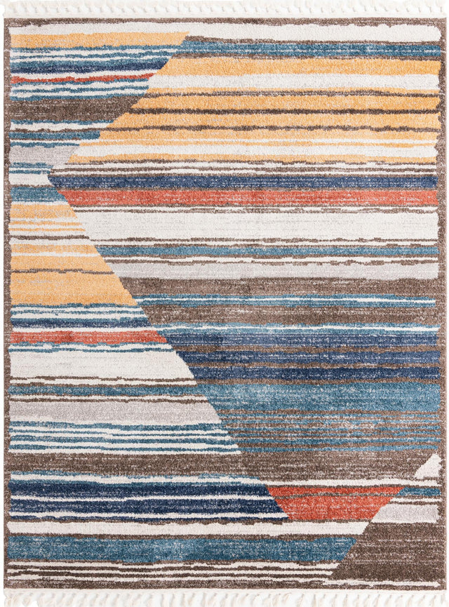 Multicolor 7' 10 x 10' Aramis Rectangle Area Rug Polypropylene With Cotton Backing Easy Clean Living Room Bedroom Dining Office Carpet for Sale at Rug Engine