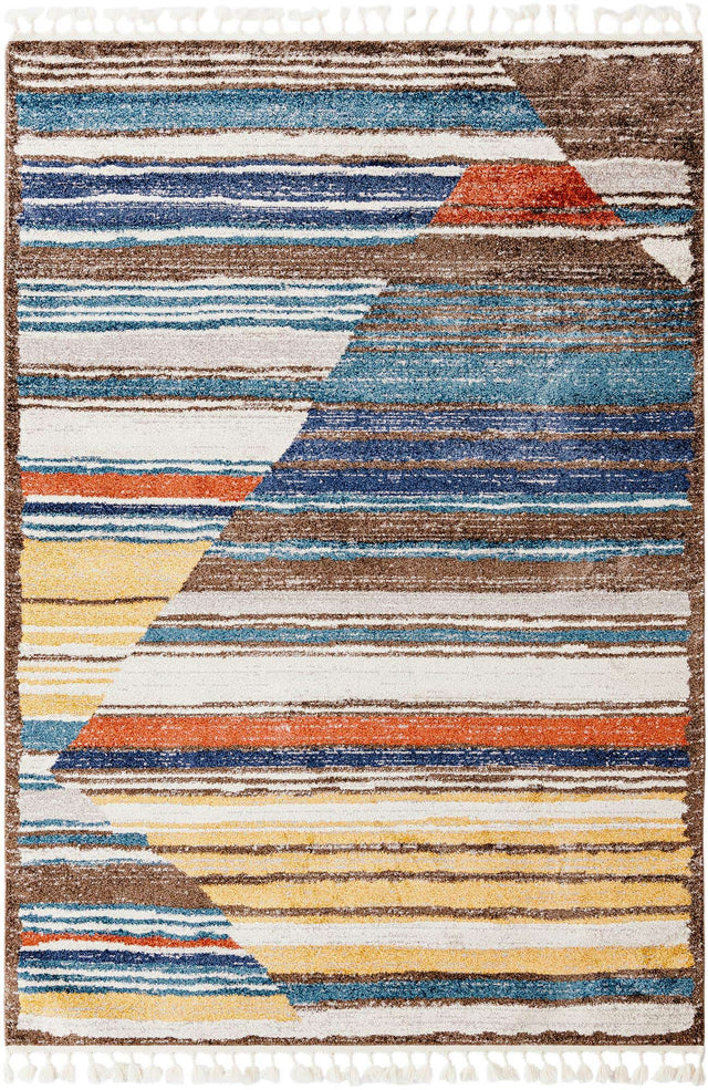 Multicolor 6' x 9' Aramis Rectangle Area Rug Polypropylene With Cotton Backing Easy Clean Living Room Bedroom Dining Office Carpet for Sale at Rug Engine