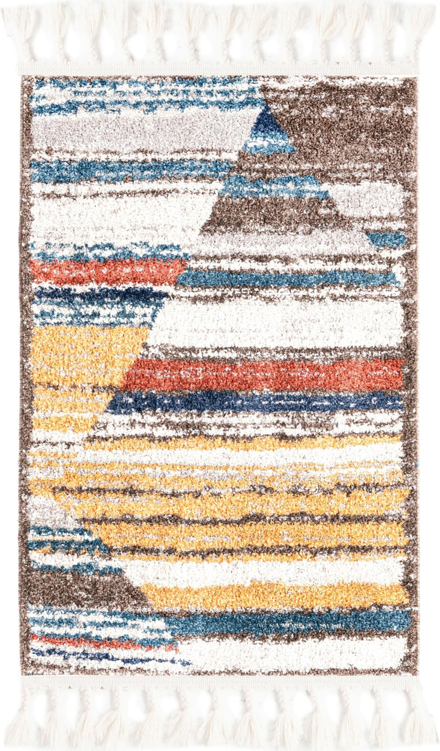 Multicolor 2' x 3' 1 Aramis Rectangle Area Rug Polypropylene With Cotton Backing Easy Clean Living Room Bedroom Dining Office Carpet for Sale at Rug Engine