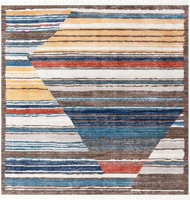 Multicolor 12' x 12' Aramis Square Area Rug Polypropylene With Cotton Backing Easy Clean Living Room Bedroom Dining Office Carpet for Sale at Rug Engine