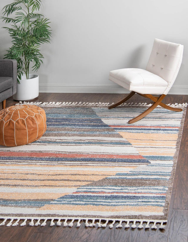 Multicolor 10' x 10' Aramis Square Area Rug Polypropylene With Cotton Backing Easy Clean Living Room Bedroom Dining Office Carpet for Sale at Rug Engine