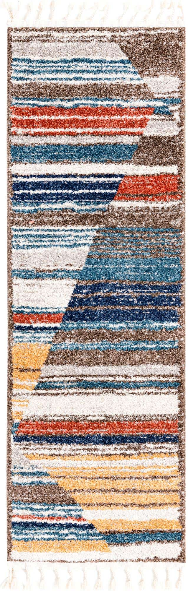 Multicolor 2' x 6' Aramis Runner Area Rug Polypropylene With Cotton Backing Easy Clean Living Room Bedroom Dining Office Carpet for Sale at Rug Engine