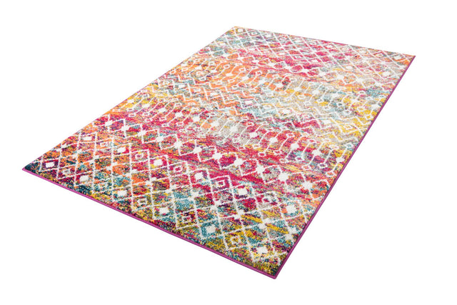 Multicolor 4' 1 x 6' 1 Tribal Trellis Rectangle Area Rug Geometric Southwestern Inspired Durable Carpet for Home Interior Design for Sale at Rug Engine