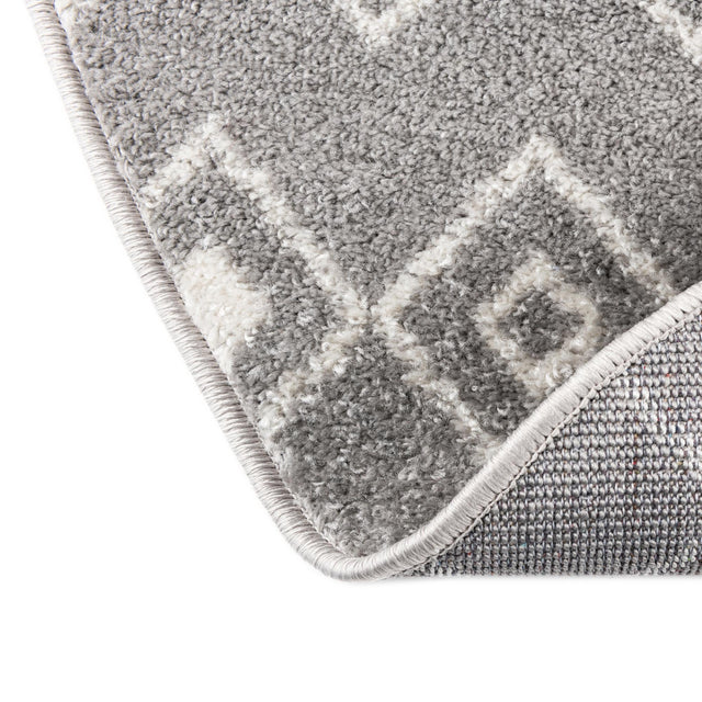 Gray 3' 1 x 3' 1 Tribal Trellis Round Area Rug Geometric Southwestern Inspired Durable Carpet for Home Interior Design for Sale at Rug Engine