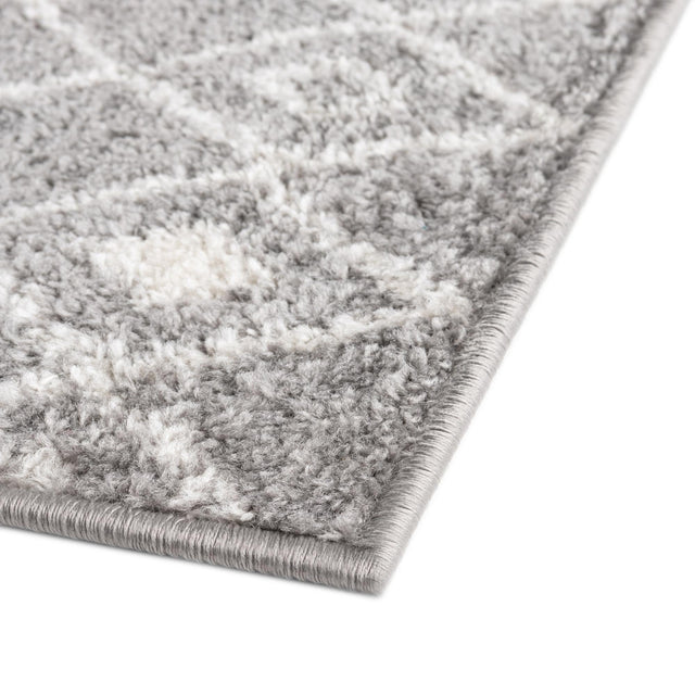 Gray 2' x 7' 1 Tribal Trellis Runner Area Rug Geometric Southwestern Inspired Durable Carpet for Home Interior Design for Sale at Rug Engine