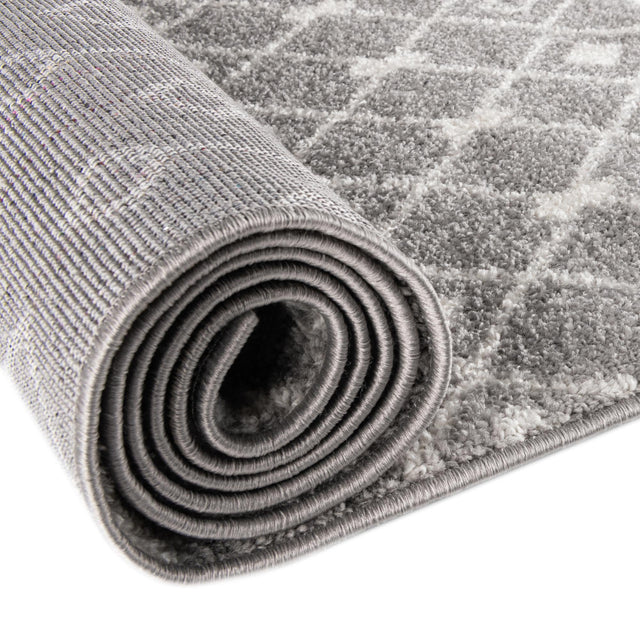 Gray 2' x 7' 1 Tribal Trellis Runner Area Rug Geometric Southwestern Inspired Durable Carpet for Home Interior Design for Sale at Rug Engine