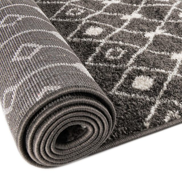 Dark Gray 10' 8 x 14' Tribal Trellis Rectangle Area Rug Geometric Southwestern Inspired Durable Carpet for Home Interior Design for Sale at Rug Engine