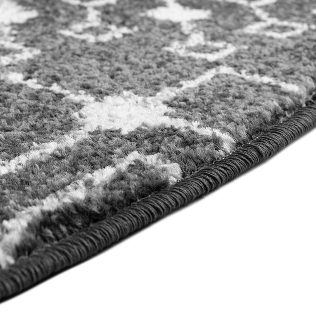 Dark Gray 10' x 10' Tribal Trellis Round Area Rug Geometric Southwestern Inspired Durable Carpet for Home Interior Design for Sale at Rug Engine