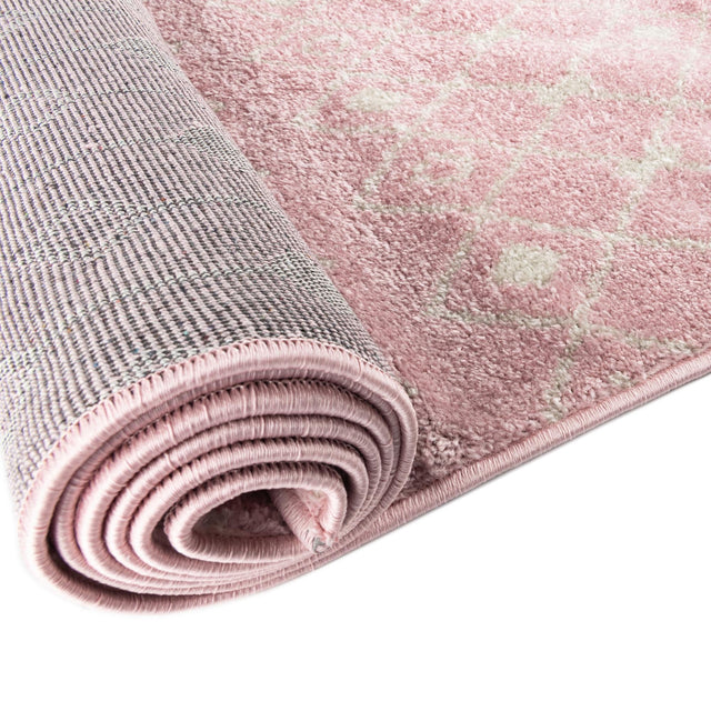 Pink 5' 3 x 5' 3 Tribal Trellis Square Area Rug Geometric Southwestern Inspired Durable Carpet for Home Interior Design for Sale at Rug Engine