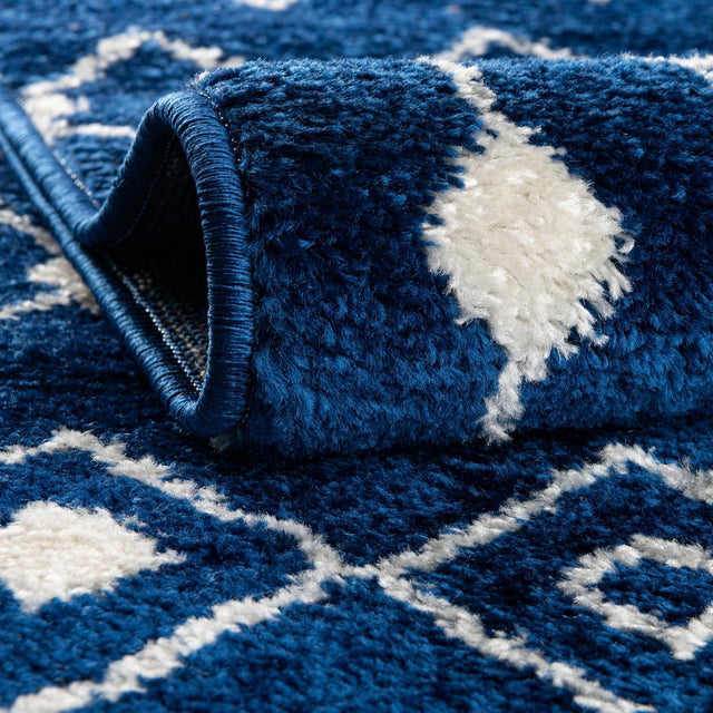Navy and Teal 3' 1 x 3' 1 Tribal Trellis Square Area Rug Geometric Southwestern Inspired Durable Carpet for Home Interior Design for Sale at Rug Engine