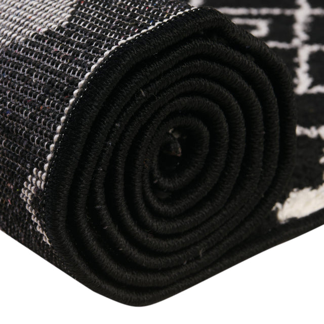 Black and White 10' 8 x 14' Tribal Trellis Rectangle Area Rug Geometric Southwestern Inspired Durable Carpet for Home Interior Design for Sale at Rug Engine