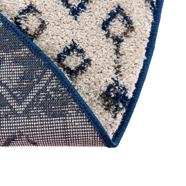 Ivory Navy Blue 4' x 6' Tribal Trellis Oval Area Rug Geometric Southwestern Inspired Durable Carpet for Home Interior Design for Sale at Rug Engine