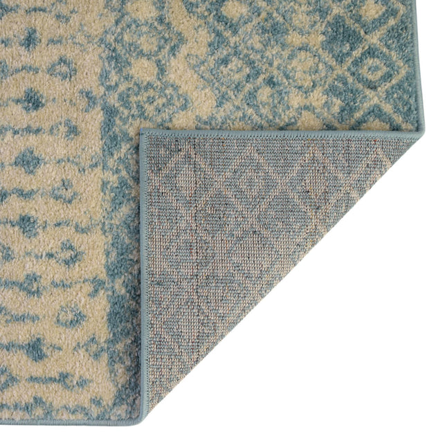 Ivory Blue 6' 1 x 6' 1 Tribal Trellis Square Area Rug Geometric Southwestern Inspired Durable Carpet for Home Interior Design for Sale at Rug Engine