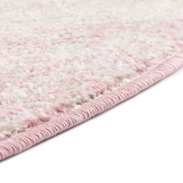 Ivory and Pink 3' 3 x 3' 3 Tribal Trellis Round Area Rug Geometric Southwestern Inspired Durable Carpet for Home Interior Design for Sale at Rug Engine