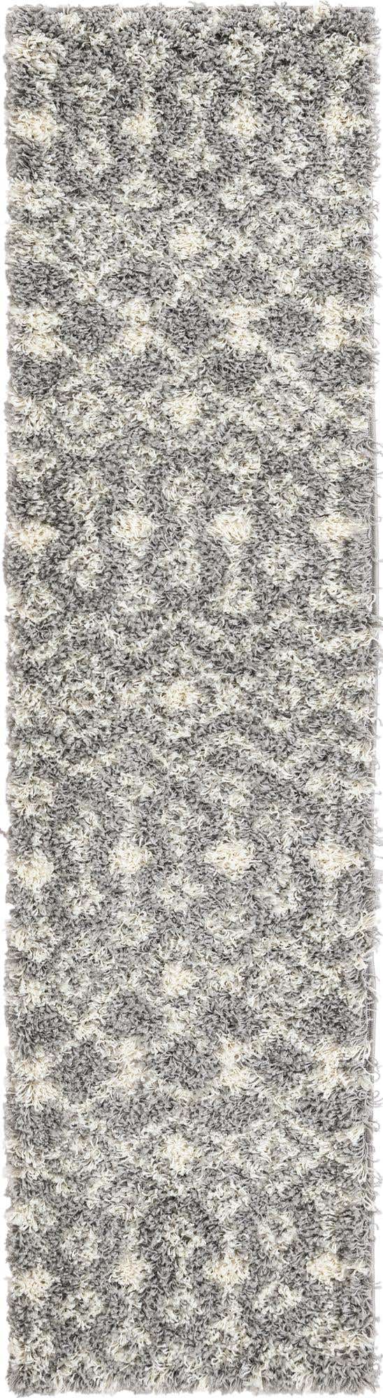 Gray 2' x 8' Moroccan Trellis Shag Runner Area Rug Thick Soft Touch Fluffy & Plush Shaggy Pile 100% Polypropylene Geometric Traditional Carpet for Sale at Rug Engine