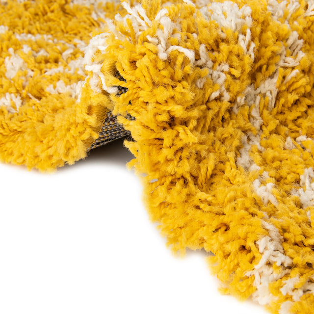 Yellow 6' 1 x 9' Moroccan Trellis Shag Rectangle Area Rug Thick Soft Touch Fluffy & Plush Shaggy Pile 100% Polypropylene Geometric Traditional Carpet for Sale at Rug Engine