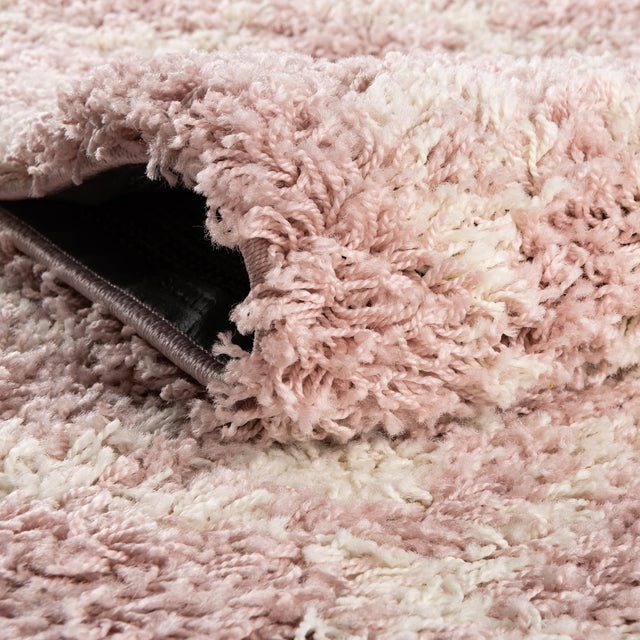 Light Pink 4' 1 x 6' 1 Moroccan Trellis Shag Oval Area Rug Thick Soft Touch Fluffy & Plush Shaggy Pile 100% Polypropylene Geometric Traditional Carpet for Sale at Rug Engine